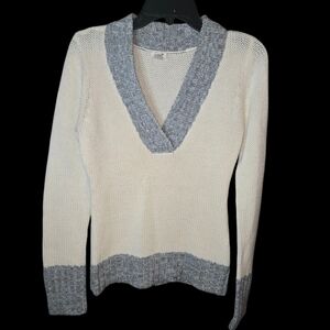 Women's Ivory & Gray, Y2k, Preppy Sweater, Medium